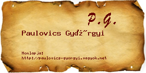 Paulovics Györgyi névjegykártya