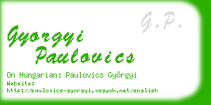 gyorgyi paulovics business card